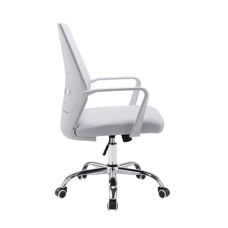 Chaise de bureau pivotante à dossier en maille – Rose/Noir/Blanc, Chaise de bureau ergonomique pour la maison