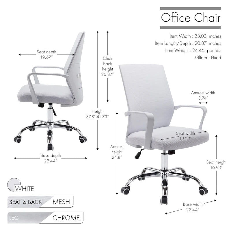 Chaise de bureau pivotante à dossier en maille – Rose/Noir/Blanc, Chaise de bureau ergonomique pour la maison