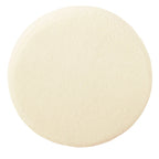 Pouf rond tapissé sur le dessus avec structure en métal - Fausse peau de mouton crème