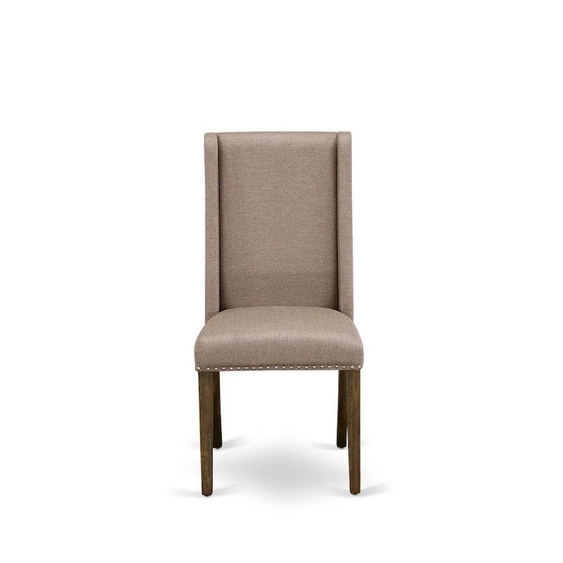 Ensemble de salle à manger rectangulaire avec chaises rembourrées – Bois et tissu, multi-configurations