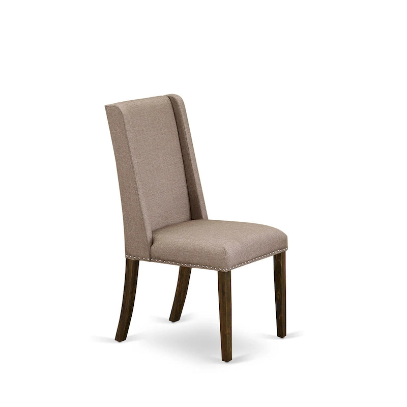 Ensemble de salle à manger rectangulaire avec chaises rembourrées – Bois et tissu, multi-configurations