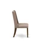 Ensemble de salle à manger rectangulaire avec chaises rembourrées – Bois et tissu, multi-configurations