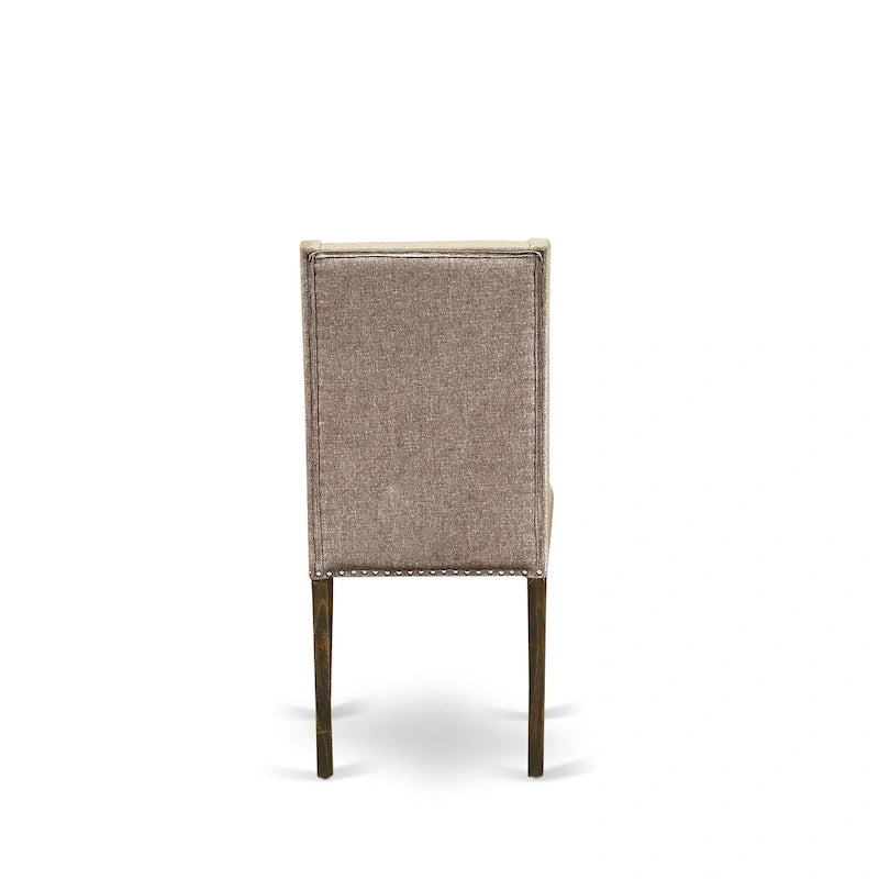 Ensemble de salle à manger rectangulaire avec chaises rembourrées – Bois et tissu, multi-configurations