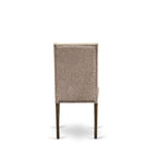 Ensemble de salle à manger rectangulaire avec chaises rembourrées – Bois et tissu, multi-configurations