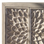 Armoire d'appoint à 3 étagères avec 2 portes – Bois blanc, 86x81x41 cm, Rangement salon