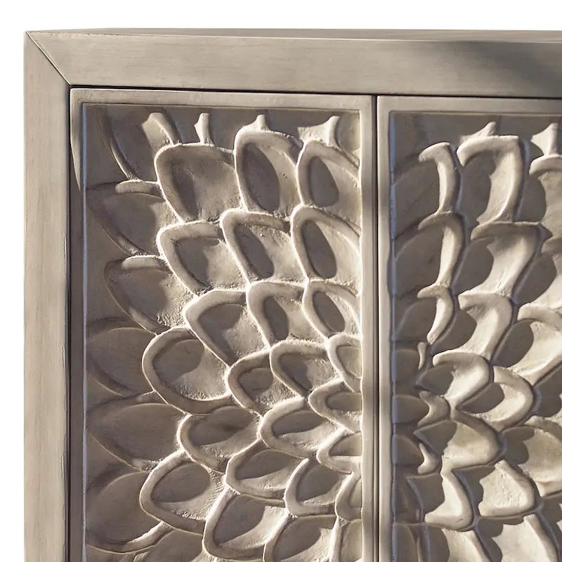 Armoire d'appoint à 3 étagères avec 2 portes – Bois blanc, 86x81x41 cm, Rangement salon
