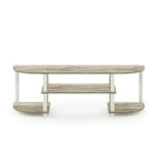 Meuble TV large avec étagères ouvertes – Chêne Sonoma et blanc, 82,5 po L x 15,75 po H