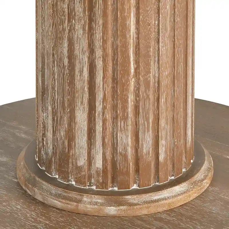 Table à manger ronde en bois recyclé – Finition naturelle, 45.75x45.75x29.5 po, 4 places assises