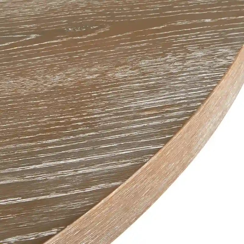 Table à manger ronde en bois recyclé – Finition naturelle, 45.75x45.75x29.5 po, 4 places assises