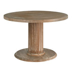 Table à manger ronde en bois recyclé – Finition naturelle, 45.75x45.75x29.5 po, 4 places assises