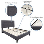 Lit plateforme capitonné avec matelas à ressorts ensachés de 25 cm