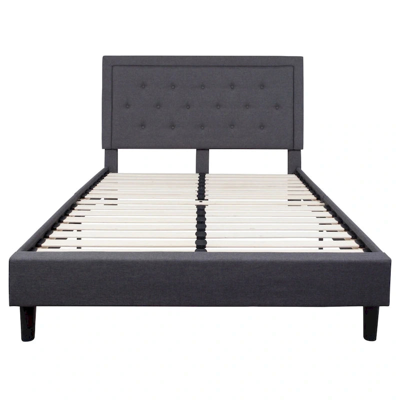Lit plateforme capitonné avec matelas à ressorts ensachés de 25 cm