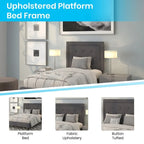 Lit plateforme capitonné avec matelas à ressorts ensachés de 25 cm