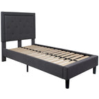 Lit plateforme capitonné avec matelas à ressorts ensachés de 25 cm