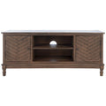 Meuble TV/multimédia 2 portes 2 étagères avec rangement – 47x16x20 po, 4 options de couleur