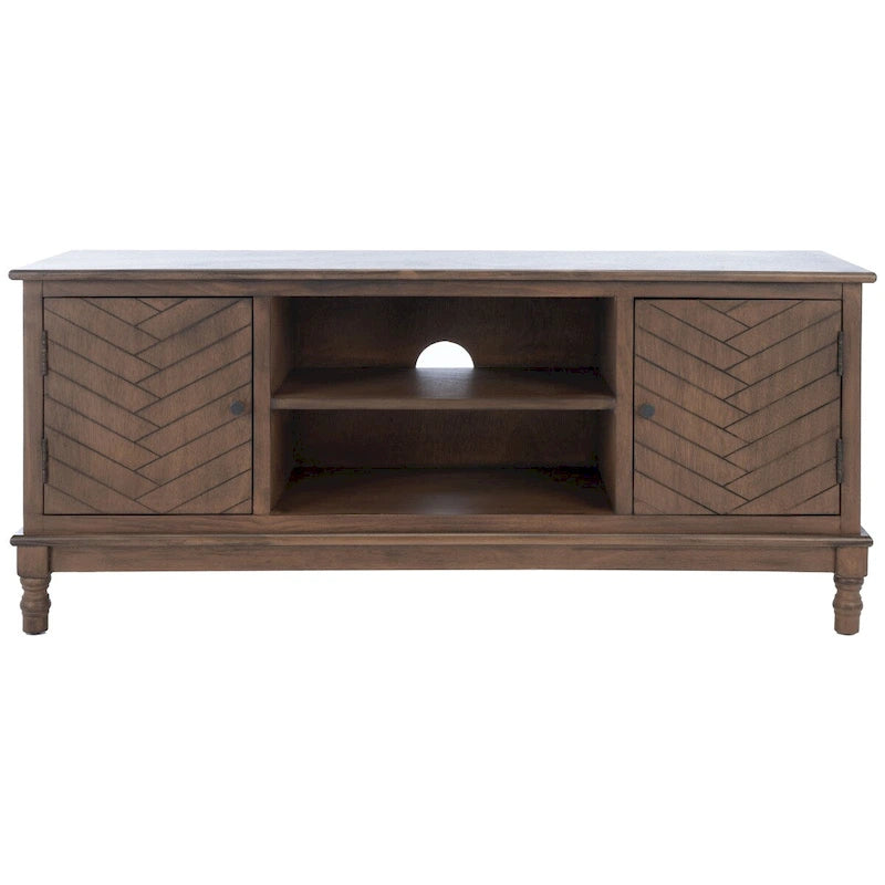 Meuble TV/multimédia 2 portes 2 étagères avec rangement – 47x16x20 po, 4 options de couleur