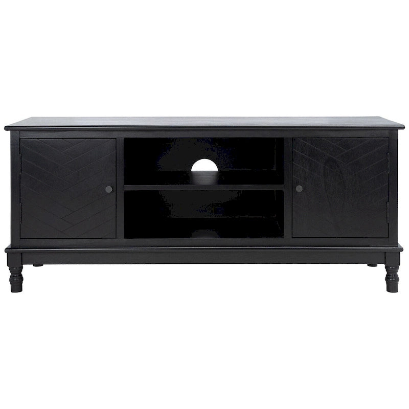 Meuble TV/multimédia 2 portes 2 étagères avec rangement – 47x16x20 po, 4 options de couleur