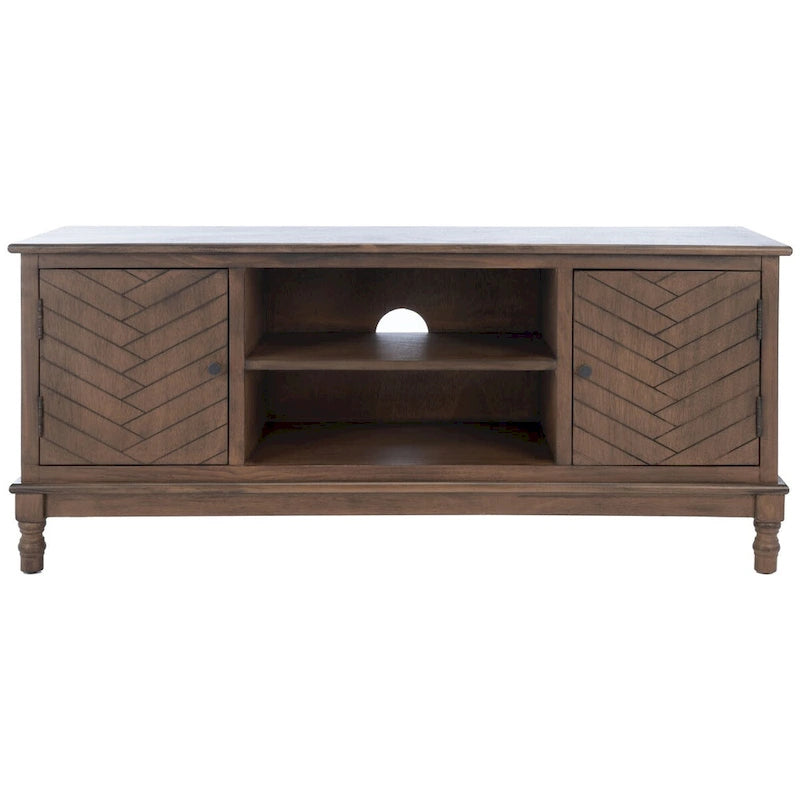 Meuble TV/multimédia 2 portes 2 étagères avec rangement – 47x16x20 po, 4 options de couleur
