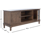 Meuble TV/multimédia 2 portes 2 étagères avec rangement – 47x16x20 po, 4 options de couleur