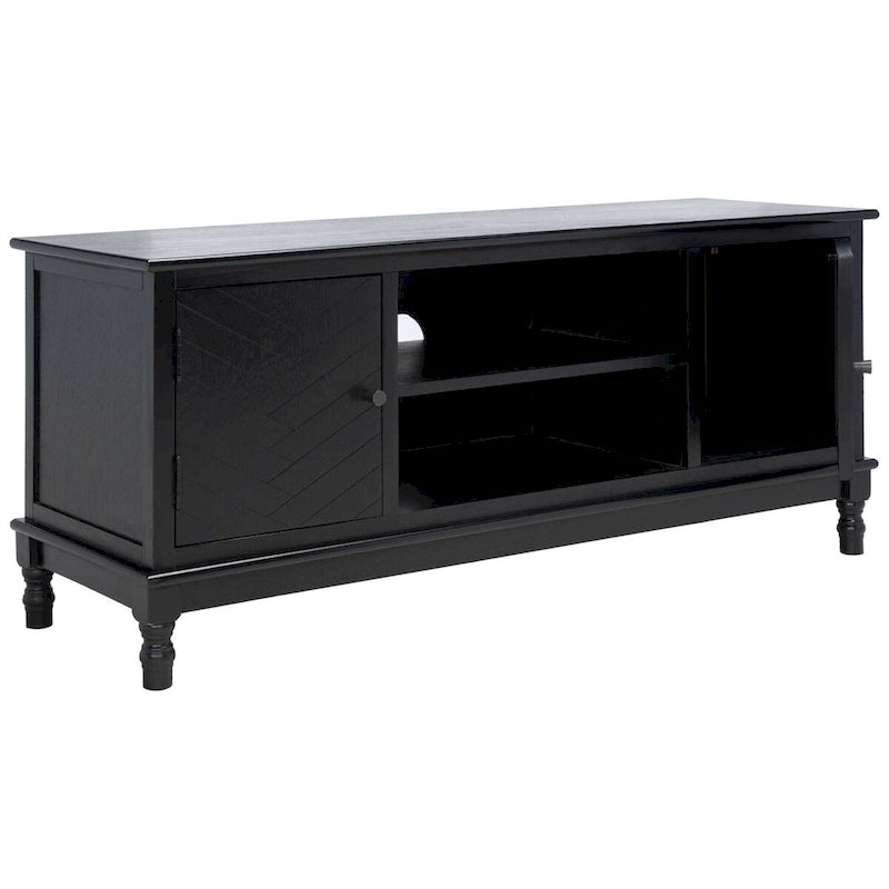 Meuble TV/multimédia 2 portes 2 étagères avec rangement – 47x16x20 po, 4 options de couleur