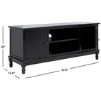 Meuble TV/multimédia 2 portes 2 étagères avec rangement – 47x16x20 po, 4 options de couleur