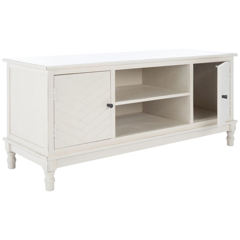 Meuble TV/multimédia 2 portes 2 étagères avec rangement – 47x16x20 po, 4 options de couleur