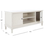 Meuble TV/multimédia 2 portes 2 étagères avec rangement – 47x16x20 po, 4 options de couleur