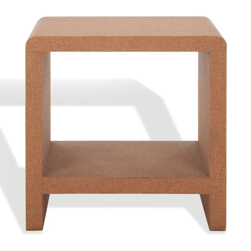 Table d'appoint Cork Accent – 18x14x18 po, Matériau Naturel, Table d'appoint Moderne pour Salon