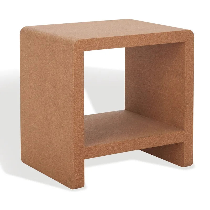 Table d'appoint Cork Accent – 18x14x18 po, Matériau Naturel, Table d'appoint Moderne pour Salon
