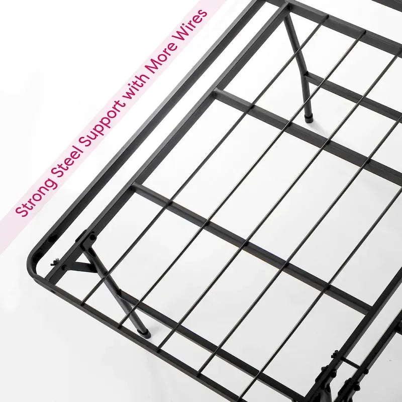 Cadre de lit plateforme en métal de 45 cm – 6 options de taille, aucun sommier tapissier requis, acier robuste