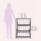 Cadre de lit plateforme en métal de 45 cm – 6 options de taille, aucun sommier tapissier requis, acier robuste