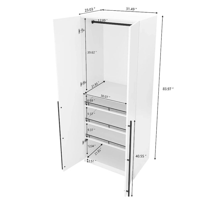Manhattan Comfort Lee Modern 3.0 Ensemble de 3 armoires de rangement autoportantes