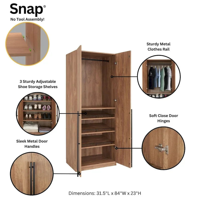 Manhattan Comfort Lee Modern 3.0 Ensemble de 3 armoires de rangement autoportantes