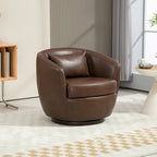 Fauteuil pivotant avec rangement intégré – Marron/Rouge/Noir, Fauteuil de salon rembourré
