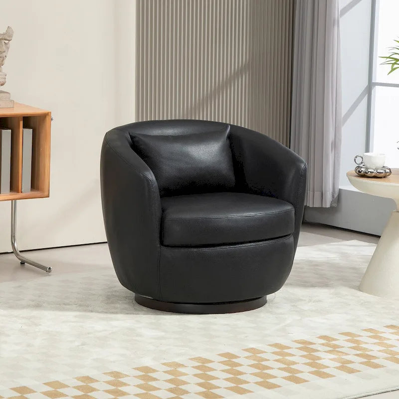 Fauteuil pivotant avec rangement intégré – Marron/Rouge/Noir, Fauteuil de salon rembourré