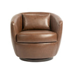 Fauteuil pivotant avec rangement intégré – Marron/Rouge/Noir, Fauteuil de salon rembourré