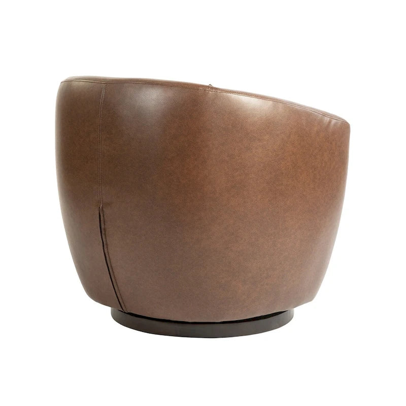 Fauteuil pivotant avec rangement intégré – Marron/Rouge/Noir, Fauteuil de salon rembourré
