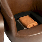 Fauteuil pivotant avec rangement intégré – Marron/Rouge/Noir, Fauteuil de salon rembourré
