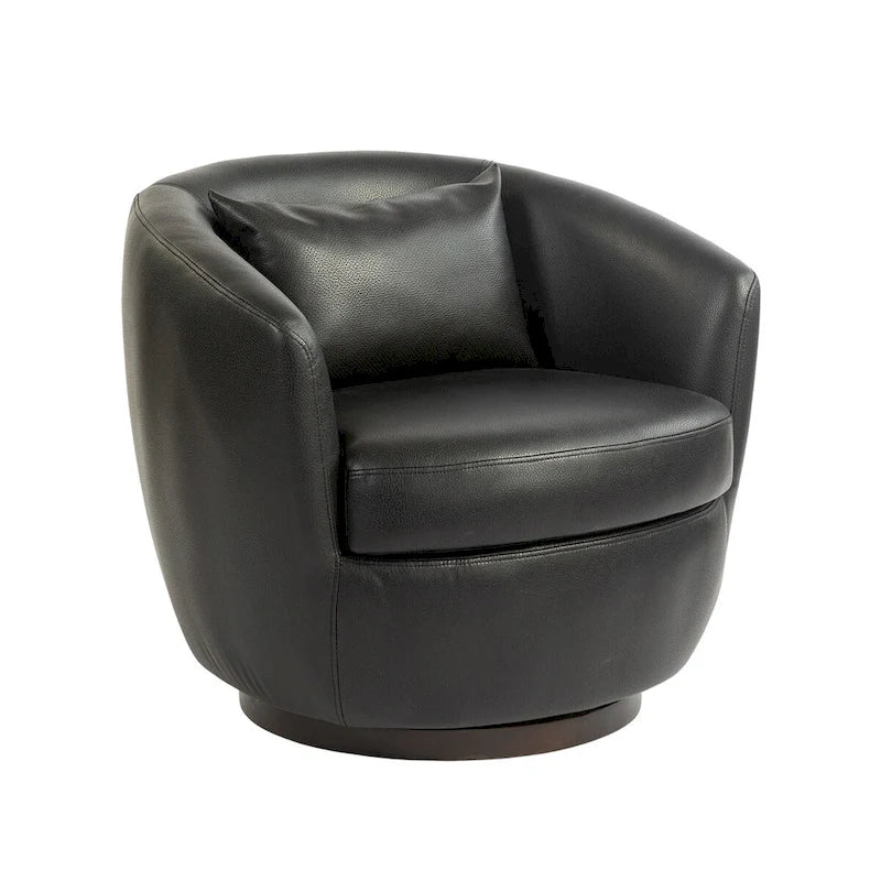 Fauteuil pivotant avec rangement intégré – Marron/Rouge/Noir, Fauteuil de salon rembourré