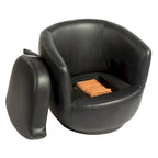 Fauteuil pivotant avec rangement intégré – Marron/Rouge/Noir, Fauteuil de salon rembourré