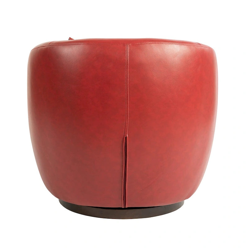 Fauteuil pivotant avec rangement intégré – Marron/Rouge/Noir, Fauteuil de salon rembourré