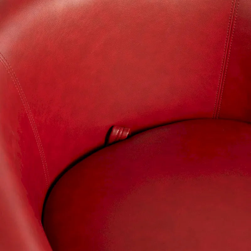 Fauteuil pivotant avec rangement intégré – Marron/Rouge/Noir, Fauteuil de salon rembourré