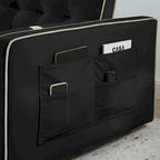 Canapé-lit réglable moderne de 55,5 cm en velours avec poches latérales