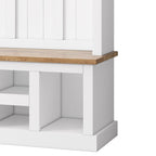 Arbre d'entrée moderne 78H avec banquette de rangement large, meuble à chaussures d'entrée avec 13 compartiments, élégant porte-manteau avec 6 crochets