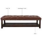Banc rembourré à piètement en bois pour chambre à coucher ou entrée