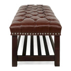 Banc rembourré à piètement en bois pour chambre à coucher ou entrée