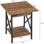 Table d'appoint industrielle de 60 cm – 60 P x 60 L x 59,5 H cm