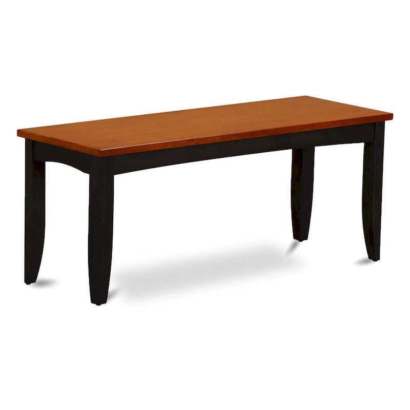 Banc de salle à manger en bois d'hévéa avec assise rembourrée – 132x38x43 cm, Plusieurs finitions disponibles