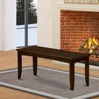 Banc de salle à manger en bois d'hévéa avec assise rembourrée – 132x38x43 cm, Plusieurs finitions disponibles