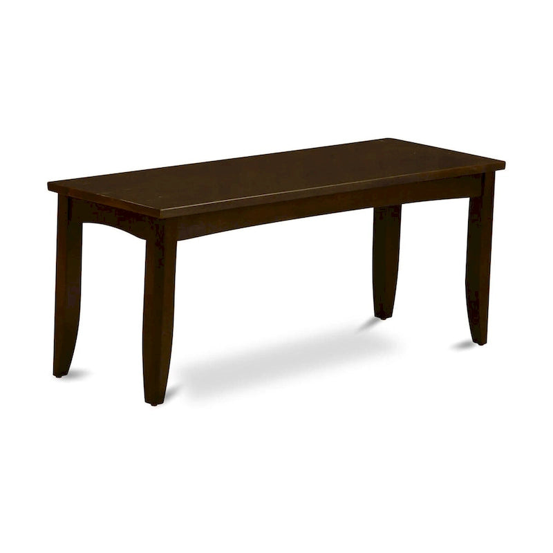 Banc de salle à manger en bois d'hévéa avec assise rembourrée – 132x38x43 cm, Plusieurs finitions disponibles